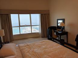 By tucking away the home office setup at night and pulling out the bed, you will definitely be less tempted to get back to work until the next day! Master Bedroom In Room 3004 Which Is A 2 Bedroom Suite Good Desk Space Picture Of Dubai Marriott Harbour Hotel Suites Tripadvisor