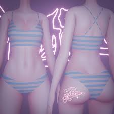 ⁺♡˚·﹙ anime waifu. ﹚ comfy striped underwear set - Payhip