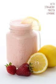 This frosted lemonade is something you'll want to make all summer long. Sugar Free Frosted Strawberry Lemonade All Day I Dream About Food