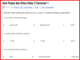 Soal Pjok Sd Dan Kunci Jawaban Guru Galeri
