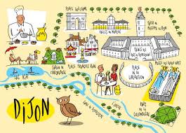 Philippe Doro Plan Illustre De La Ville De Dijon Dessin Pour Atout France