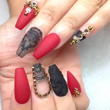 Black And Red Acrylic Nails Designs Sport Beautiful Red Acrylic Nails Naildesignsjournal Com Maroon Nails Matte Nails Design Maroon Nail Designs