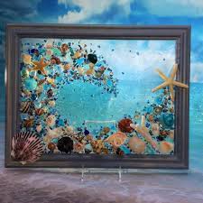 85 This Beautiful Ocean Wave Brings The Beach To You It Has A Plethora Of Seashells Recycled Sea Sea Glass Window Art Glass Art Pictures Beach Art Painting