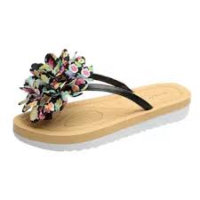 Auburyshop Summer Womens Slippers Casual Flat Flower Flip Flops Fashion Ladies Shoes Reference Cn Size Chart