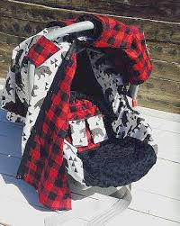 Bear And Plaid Boy Car Seat Cover Car Seat Canopy Custom 5 In 2020 Car Seats Baby Car Seats Carseat Cover