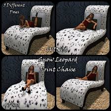Attract a little attention as you swoon upon this luxurious chaise lounge, just as victorian ladies did. Second Life Marketplace Vinc Snow Leopard Chaise Boxed