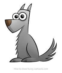 This is a cute little wolf, standing like a human. Wolf Drawing Sketching Vector