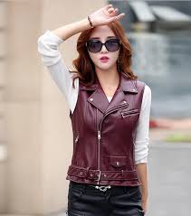 Women New Arrival Sleeveless Leather Jacket Women Leather Vest Leather Jackets Women Leather Jacket