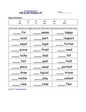 Suffixes Worksheets Pdf Prefix Worksheet Prefixes And Suffixes Prefixes