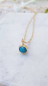 14k Gold Filled Turquoise Necklace Sterling Silver Gold Necklace For Women Minimalist Beaded Turquoise Jewelry December Birthstone Gift Gold Necklace Women Diamond Cross Necklaces Diamond Cross Pendants