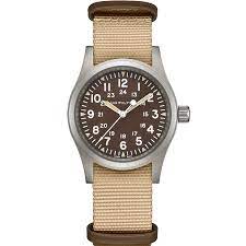 Hamilton announced the release of the khaki field mechanical 38mm back in november, a remake of their american military field watch from the 1960s. Khaki Field Mechanical Brown Dial Nato Strap H69439901 Hamilton Watch