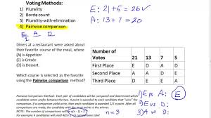 Survey Pairwise Comparison Method Of Voting