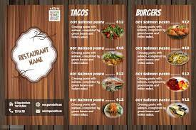 Awesome Restaurant Menu Flyer Wood Background Professionally Designed Restaurant Menu Design Menu Restaurant Menu Design Template