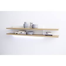 Meuble étagère blanc laqué mat et métal noir. Etagere Murale Laque Blanc Et Chene Crack L180 X H35 X P27 Cm Cdiscount Maison
