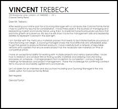 Sourcing Manager Cover Letter Sample Cover Letter Templates Examples