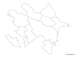 Outline Map Of Azerbaijan With Regions Free Vector Maps Map Vector Vector Free Map