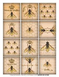 Bee Illustrations Digital Collage Sheet 185 Vintage Etsy Bee Illustration Bee Art Vintage Bee
