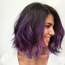 What comes to your mind once you see this image matters more! Purple Hair Color For Short Hair Luzes Coloridas Cabelo Cores De Cabelo Cabelo