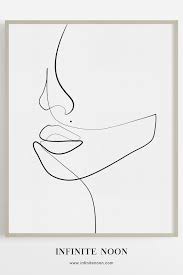 Continuous Elegance Fine Art Print Illustration Wall Art Abstract Line Art Face Line Drawing