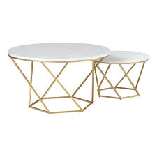 Walker Edison Furniture Company Modern Nesting Coffee Table Set White Marble Gold Hdf28clrgmg The Home Depot In 2020 Nesting Coffee Tables Coffee Table Setting Coffee Table