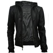 Womens Black Leather Hooded Bomber Jacket Leather Jacket With Hood Leather Jacket Bomber Jacket Women