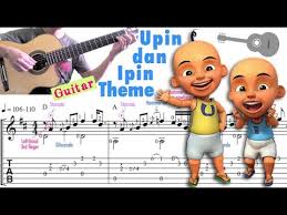 Lirik lagu gembira bermain upin dan ipin tabloidbintang com. Upin Dan Ipin Theme Guitar Notation Tab Youtube