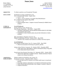 Pediatric Occupational Therapy Resume Sample Resumesdesign Pediatric Occupational Therapy Occupational Therapy Occupational Therapy Assistant