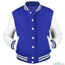 Wholesale Dew Drops Blue And White Jackets Manufacturer Varsity Jacket Custom Varsity Jackets College Jackets