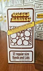 Golden Harvest Regular Mouth Canning Lids With Bands 4 Boxes 48 Band And Lid Goldenharvest In 2021 Canning Lids Golden Harvest Canning