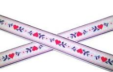 1 M Woven Ribbon "bavarian Heart" 23 Mm W Dirndl Oktoberfest ...