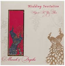 Wedding card design wedding cards wedding venue decorations wedding venues wedding ideas wedding doors happily ever after. Multi Faith Indian Wedding Invite In Ivory With Peacock Design Wedding Invitations Wedding Cards Online