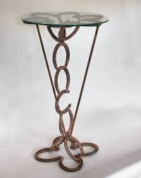 Rustic Horse Shoe Side Table Western Decor Dad Could Help Me Horseshoe Art Horseshoe Decor Horseshoe