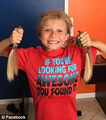 Boy 8 Teased But Not Discouraged From Growing Hair For Child In Need Cancer Wigs Donating Hair Long Hair Styles