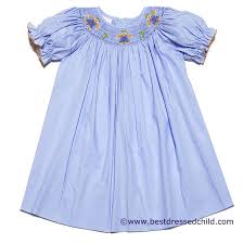 Petit Bebe By Anavini Infant Toddler Girls Blue Smocked