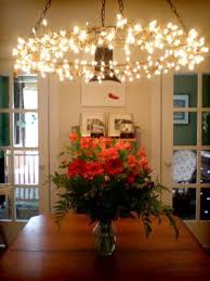 Diy Chandelier Buy A Metal Frame And Lace Twinkle Lights Around It Great For A Porch Use A Wire Wreath Form Diy Chandelier Decor Christmas Lights