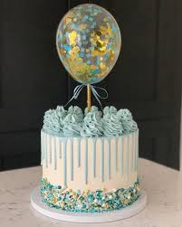 Birthday Cake Ribbons And Balloons Cake Images Raj Bhandal On Instagram Beautiful Baby Blue Balloon Topper Candleandcakeparty Simple Birthday Cake Birthday Cake Decorating Beautiful Birthday Cakes