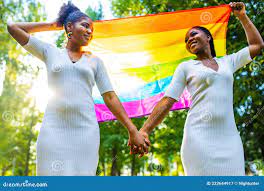 Brazilian Lesbian Couple in White Dress Spending Time Together Celebrating  Engagement in Summer Park Outdoor Stock Image - Image of bisexual, gender:  223644917
