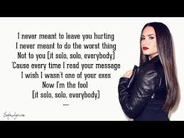 Solo Clean Bandit Feat Demi Lovato Lyrics Youtube Demi Lovato Lyrics Demi Lovato Clean Bandit