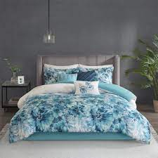 4.5 out of 5 stars. Madison Park Adella Teal 7 Piece Cotton Printed Comforter Set Overstock 21267089
