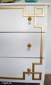 Ikea Dresser Hack Diy Gold Greek Key Furniture Overlay 11 Magnolia Lane Furniture Overlays Furniture Overlays Diy Diy Bathroom Design