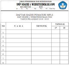 Klik gambar untuk zoom tabelnya. Contoh Daftar Hadir Pemateri Mpls Tahun 2018 Soal Terbaru