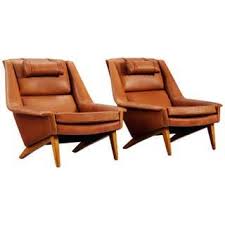 French Pair Of Lounge Chairs In Cognac Leather In 2020 Leather Lounge Chair Teak Lounge Chair Lounge Chair