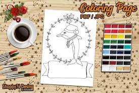 Thank you for visiting our dolphin coloring pages. Christmas Dolphin Coloring Page 182394 Illustrations Design Bundles