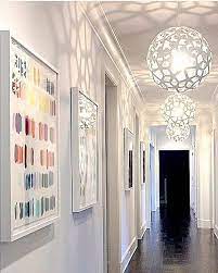 Three Sparkling White Coral Pendant Lights Lining This Beautiful Hallway Make Us Think Of Spring Clic Hallway Design Pendant Light Decorative Pendant Lighting