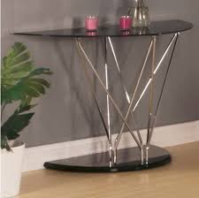 Glass Console Table Hallway Half Round Metal Side Tables Modern Hall Furniture Console Table Round Metal Side Table Modern Console Tables