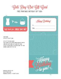 Birthday Gift Card Print Out Girls Day Out Gift Card Printable Inspirational Printables Birthday Gift Card Holder Birthday Gift Cards
