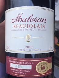 酒庄装瓶——mis en bouteille au chateau. Malesan Beaujolais Vivino