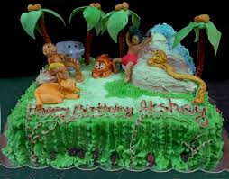 The design elements such as the waterfall lettering were based on lots and lots of other jungle book cakes. Jungle Book Cakecentral Com