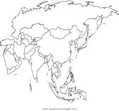 Asien Gratis Malvorlage In Geografie Landkarten Ausmalen
