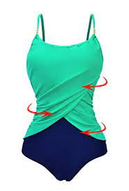 Zando Womens Vintage Frilly One Piece Swimsuit Tummy Control Swimwear Swimsuits Color Splicing Plus Size Bathing Suits Buy Online In Faroe Islands At Faroe Desertcart Com Productid 88659997